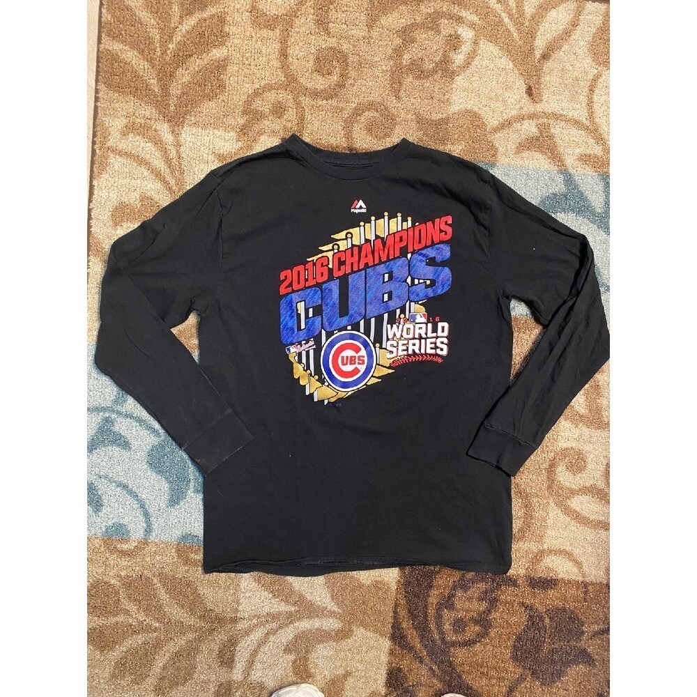 Majestic Chicago Cubs 2016 World Series Champions Long Sleeve‎ Shirt L